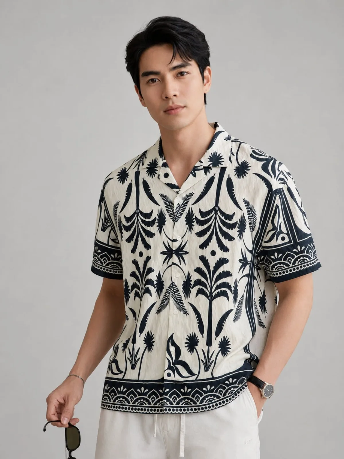 Áo Sơ Mi Nam ICONDENIM Tay Ngắn Cuban Pure Oasis Form Relaxed SMID0445