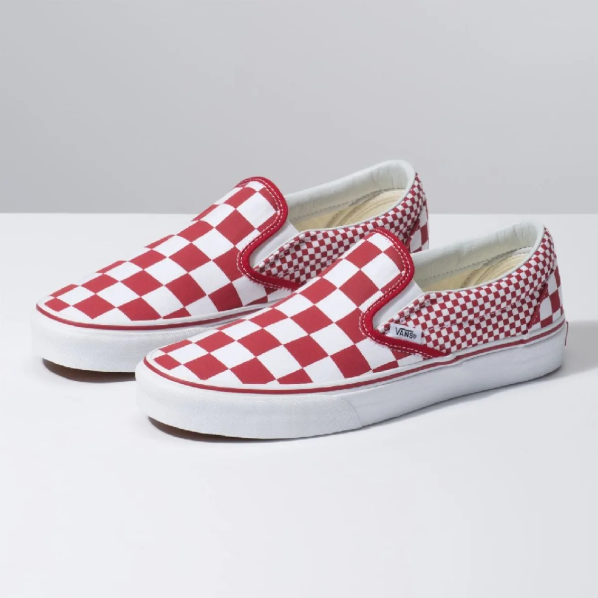 VANS MIX CHECKER SLIP-ON CHILI PEPPER/TRUE WHITE