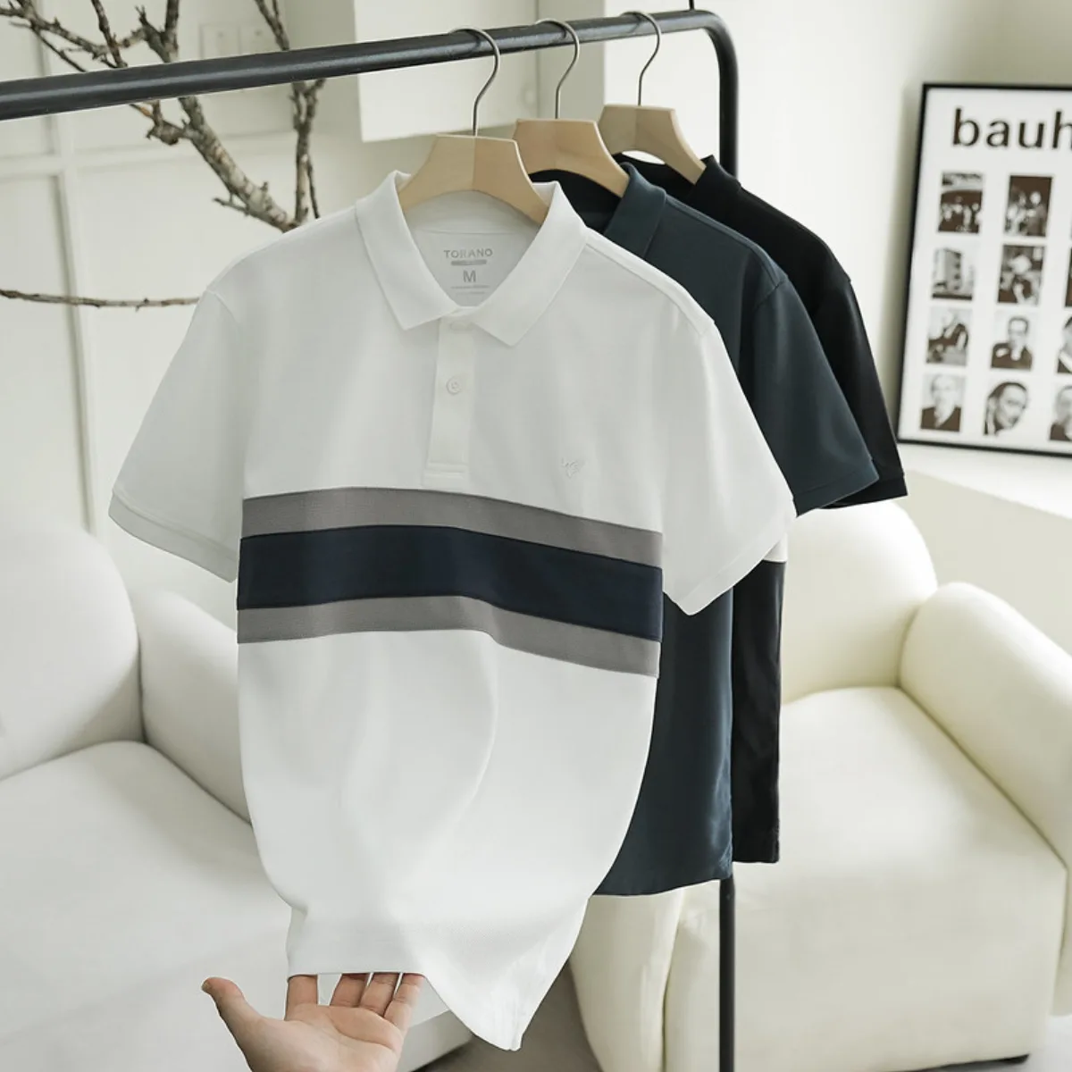 Áo polo nam COLOR-BLOCK POLO TORANO thoáng khí, co giãn tốt, can phối thân phong cách nam tính FSTP022