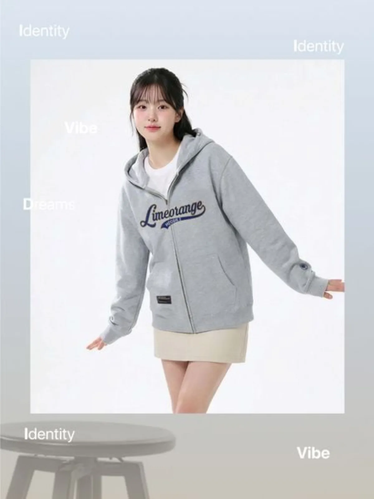 Áo Khoác Unisex LIMEORANGE Hoodie Z Áo Khoác Đôi mềm mịn dày dặn OU26087101