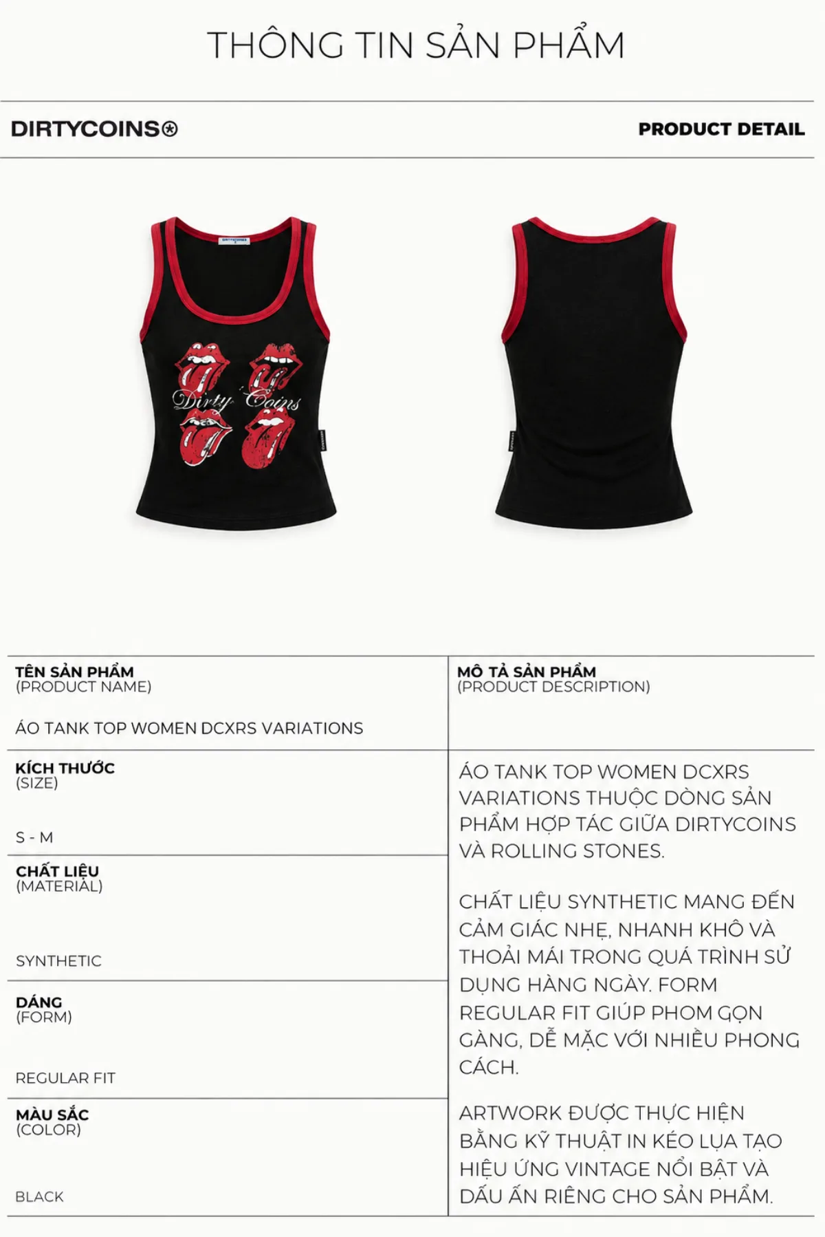 Áo Thun Tank Top Women DirtyCoins Variations