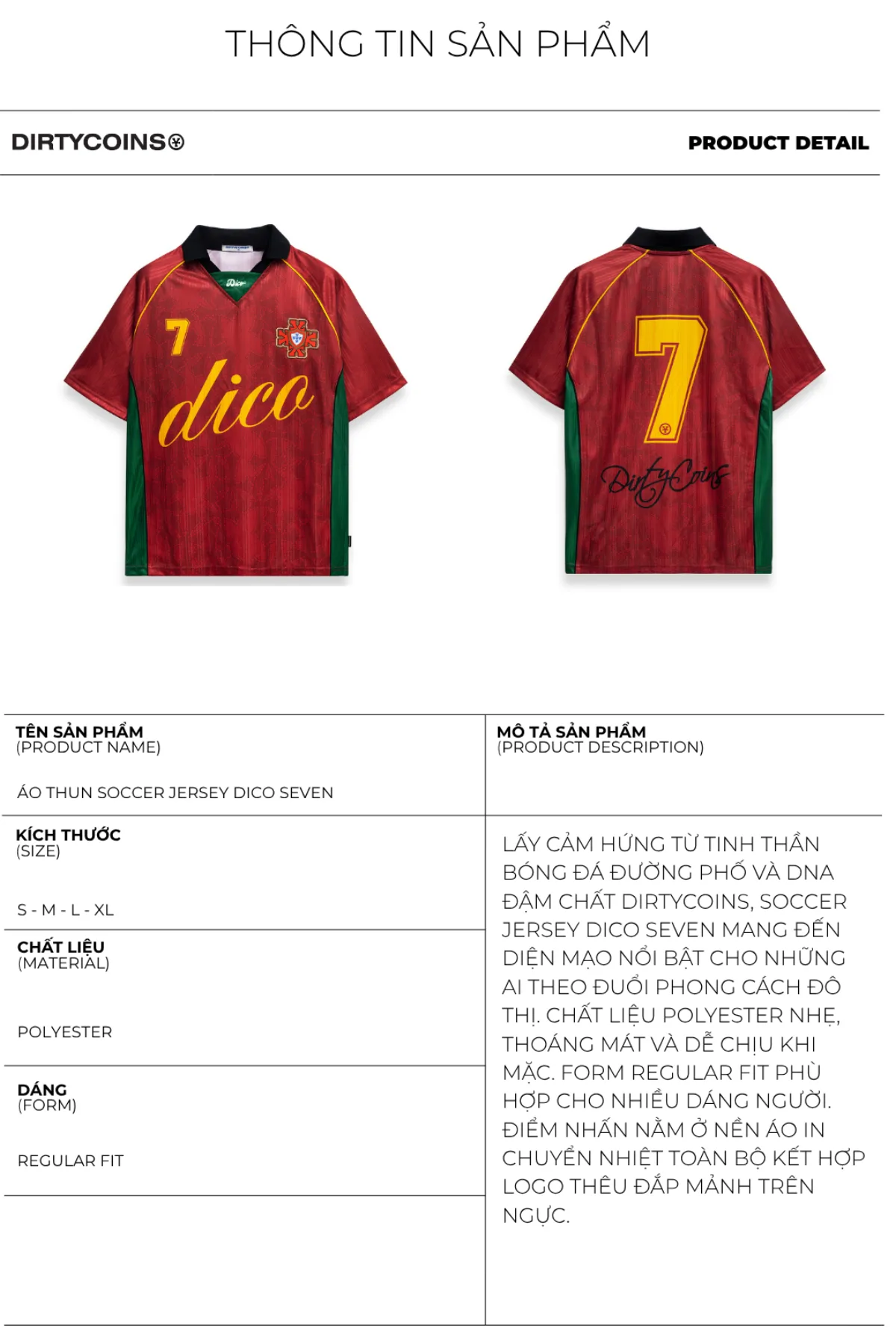 Áo Thun Soccer Jersey Dico Seven
