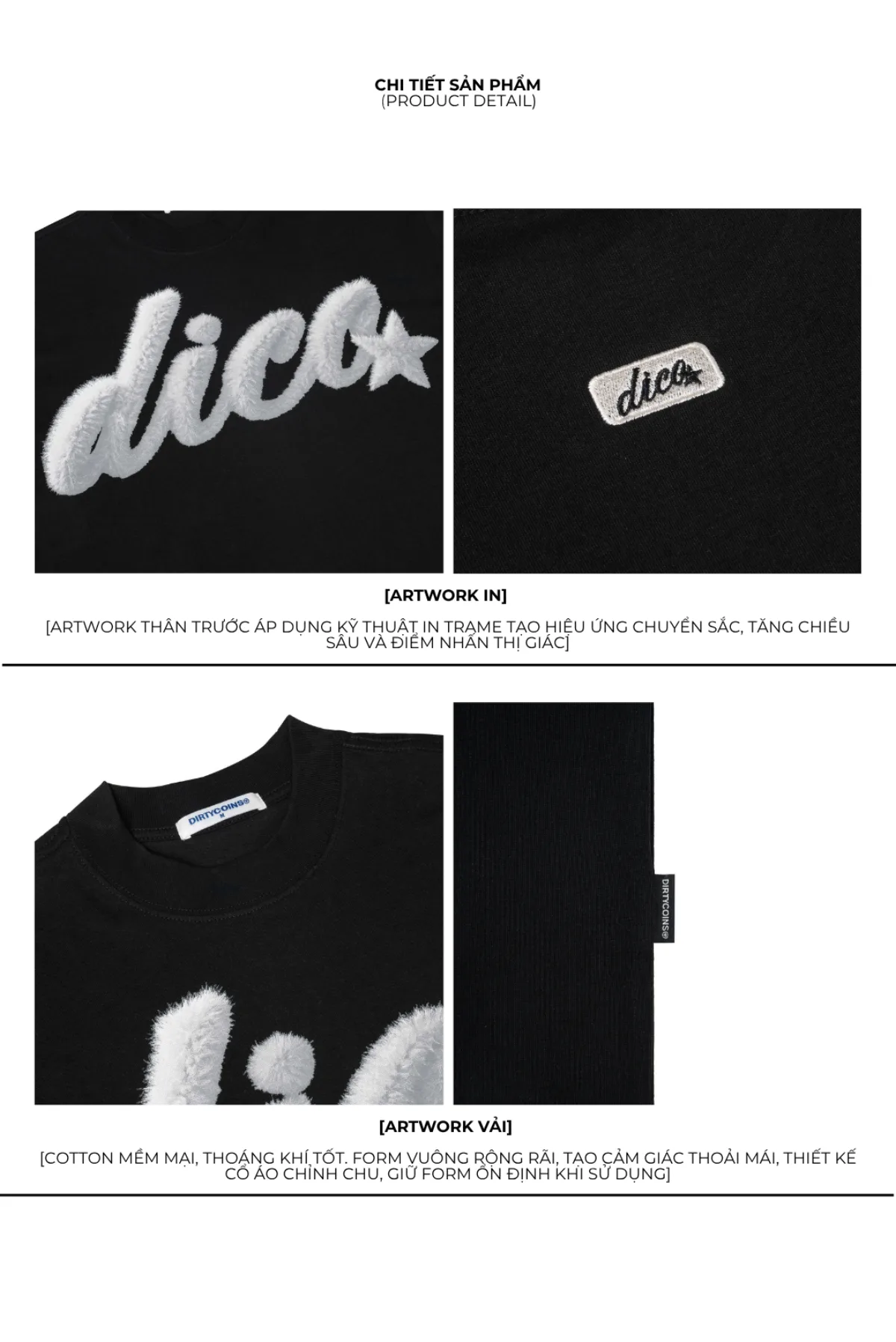 Áo Thun Dico Fluffy Print T-Shirt