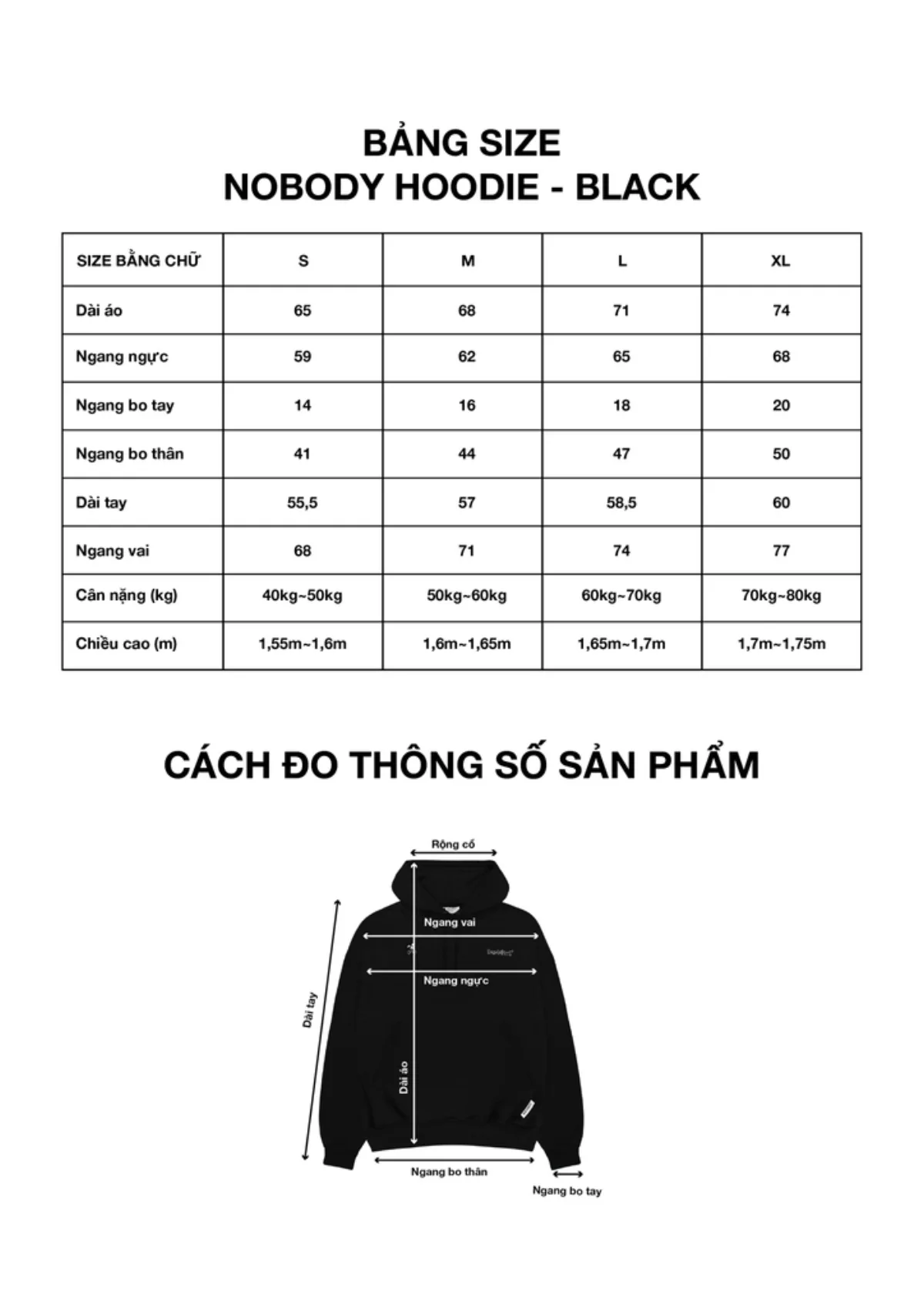 NOBODY HOODIE BLACK