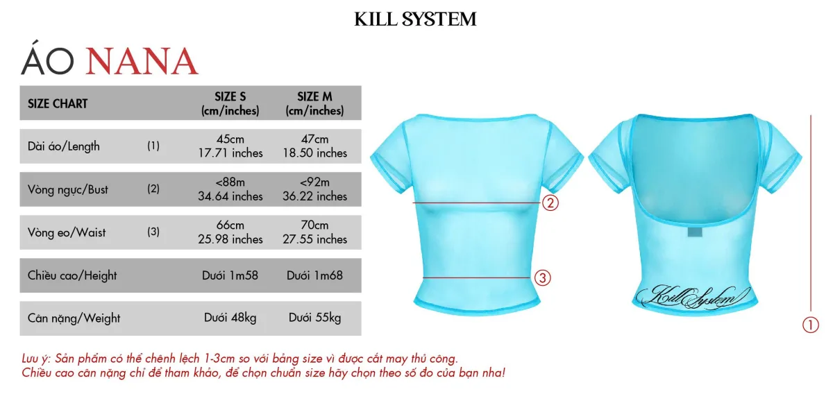 Áo xuyên thấu hở lưng in chữ co giãn NANA - 𝐊𝐈𝐋𝐋 𝐒𝐘𝐒𝐓𝐄𝐌