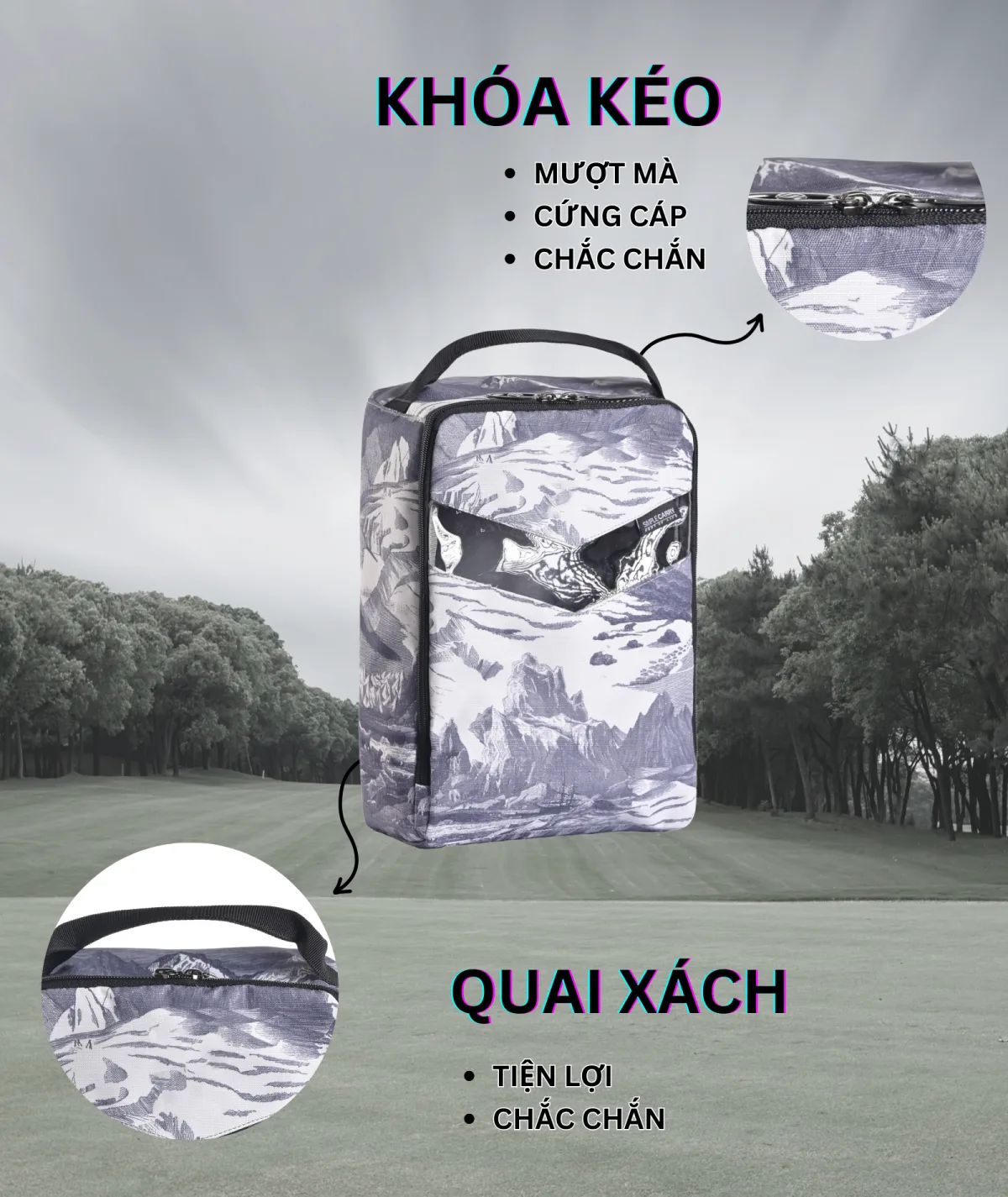 Túi Đựng Giày Shoe Bag màu Marble SimpleCarry Chính Hãng 골프 신발 주머니 가방