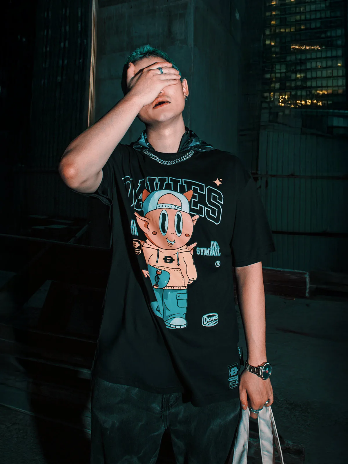 Áo thun local brand DAVIES nam nữ form rộng tay lỡ Devil Sketer Tee | D29-T5