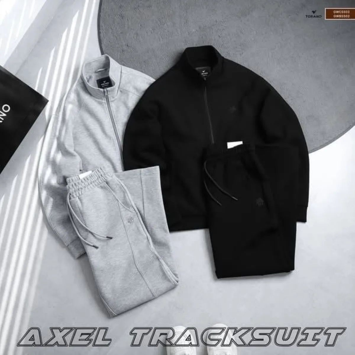 Quần Áo khoác nỉ AXEL TRACKSUIT TORANO bộ cổ cao thêu logo ngực, chất nỉ dày dặn, giữ ấm tốt GWCS502-GWBS502