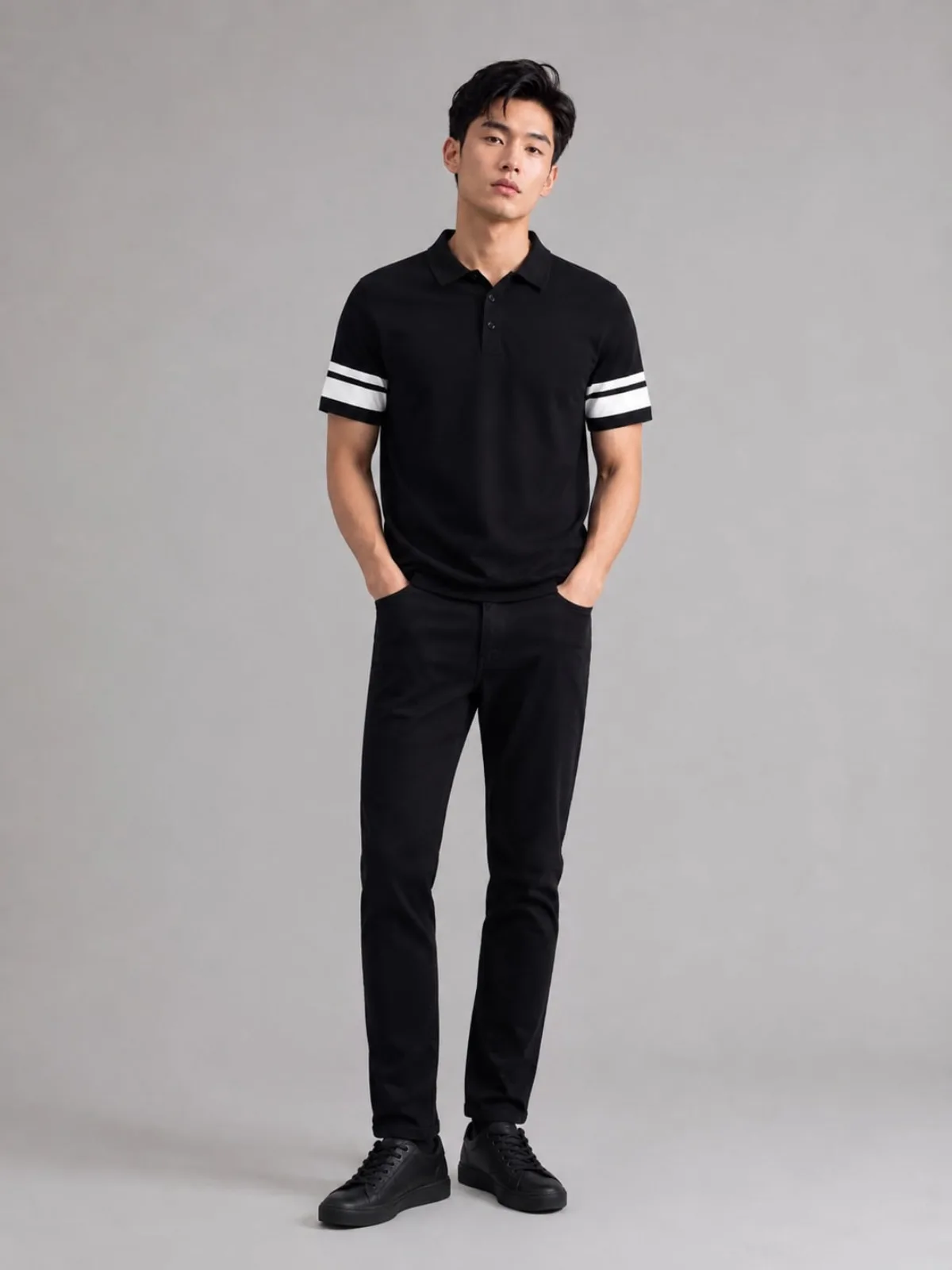 Áo Polo Nam ICONDENIM Len Black Ace Form Regular PLID0284