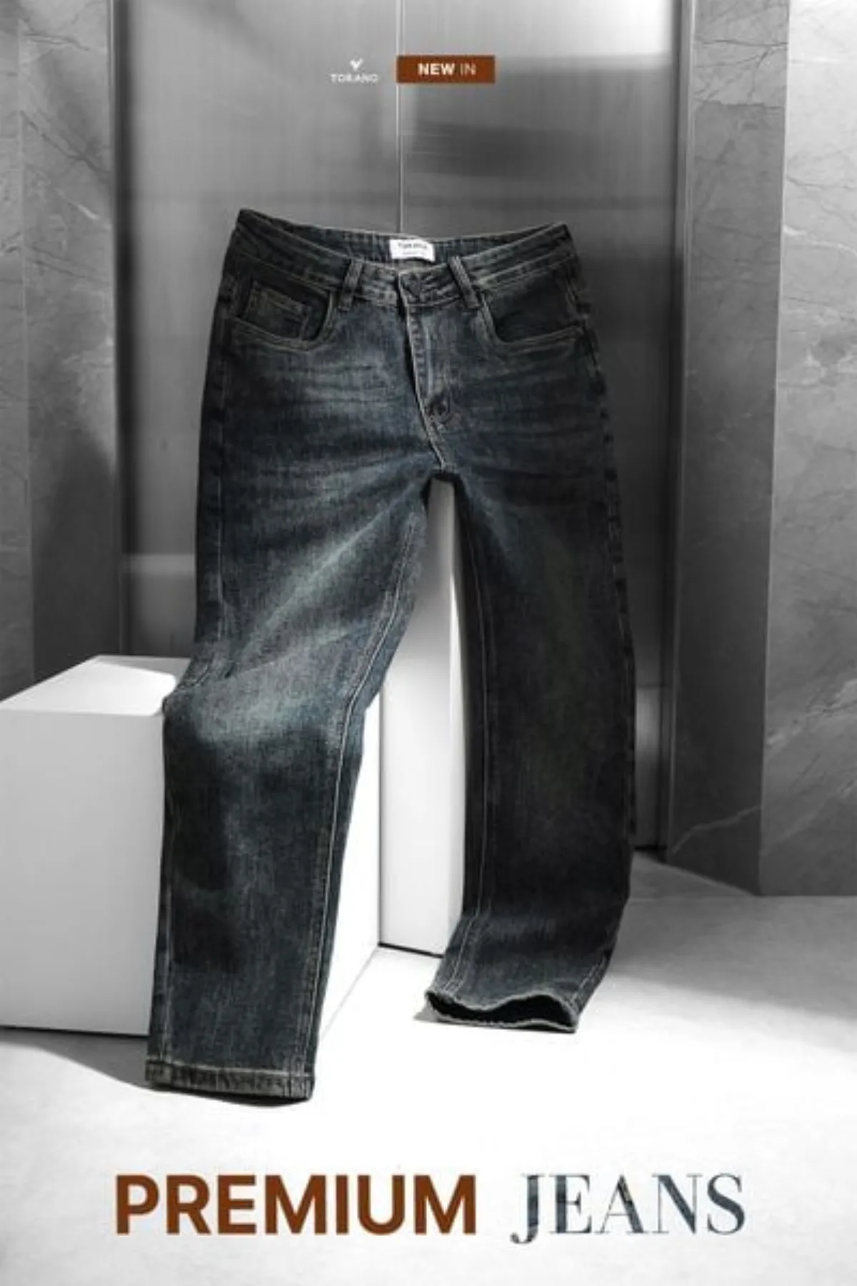 Quần Jeans nam PREMIUM JEANS TORANO dáng basic Slim Co Giãn Tốt, Không Bai Xù, Bền Màu, Phom Trẻ Trung GABJ301