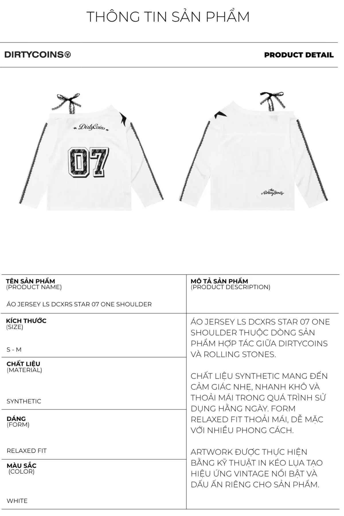 [DCxRS] Áo DirtyCoins Jersey LS Star 07 One Shoulder