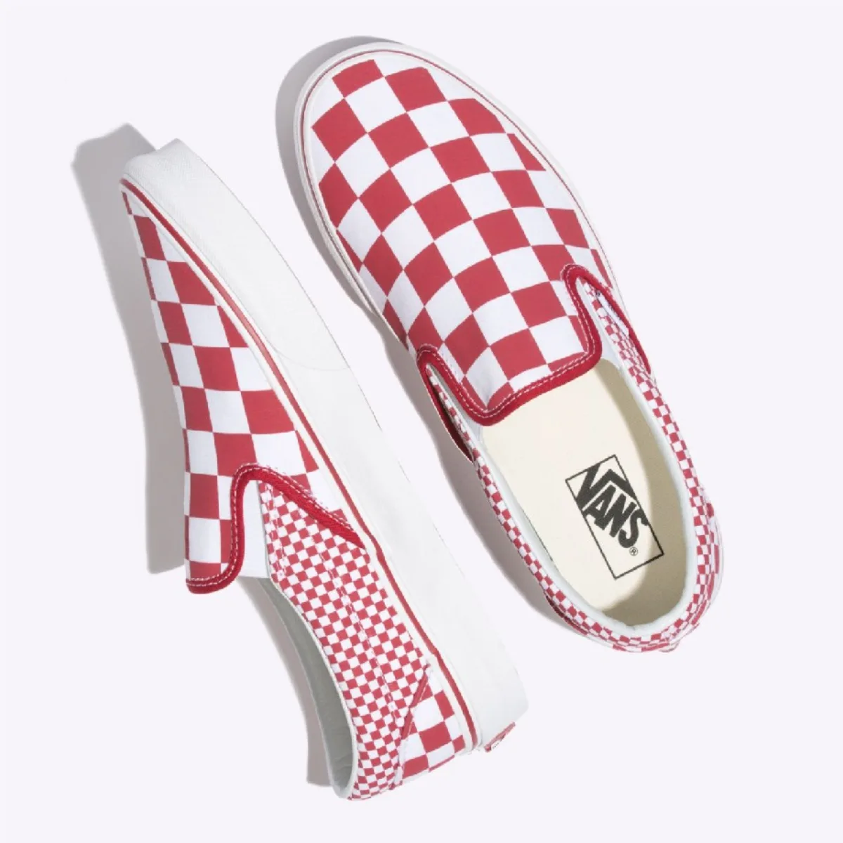 VANS MIX CHECKER SLIP-ON CHILI PEPPER/TRUE WHITE