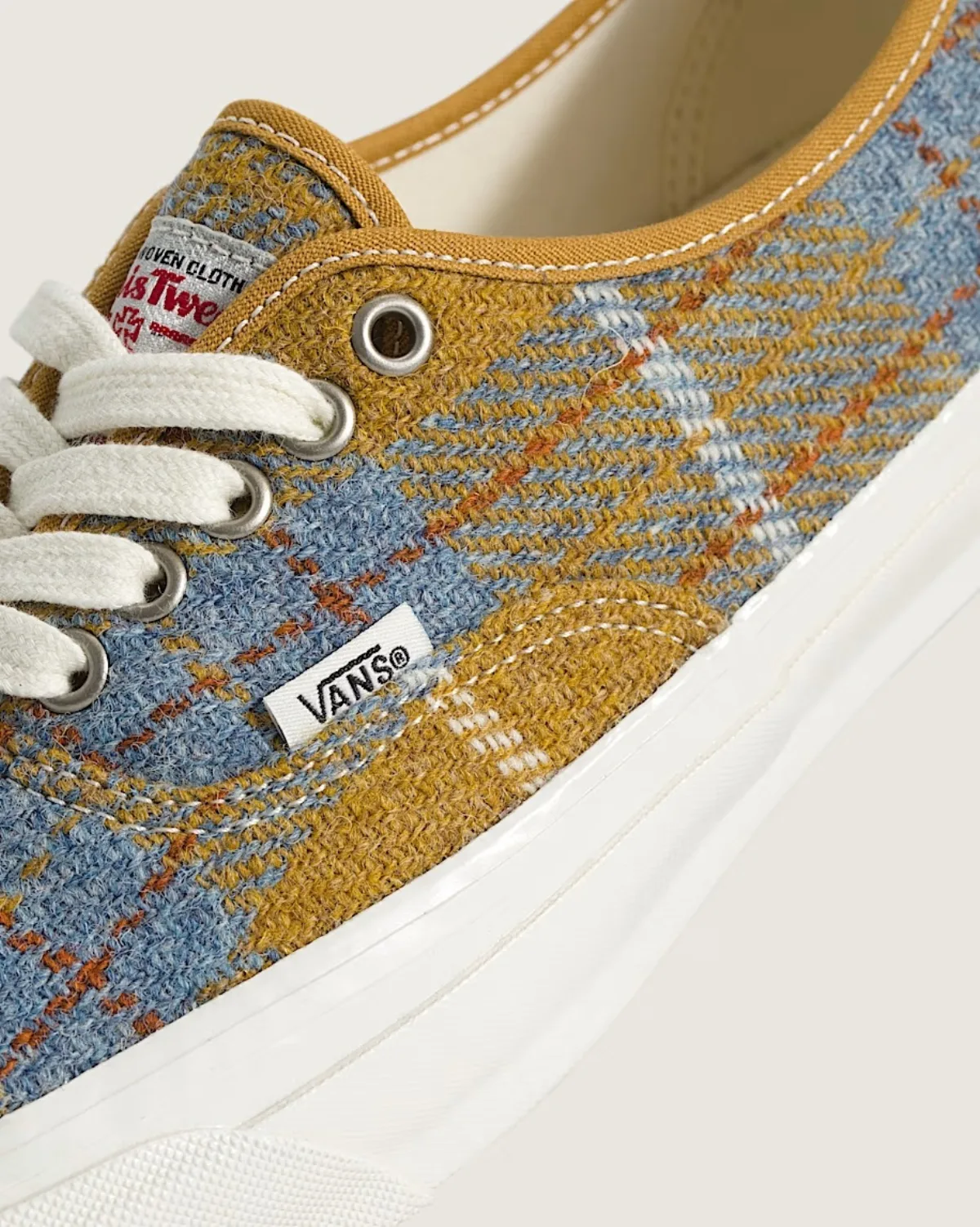Giày VANS PREMIUM AUTHENTIC HARRIS TWEED BURNT GOLD YELLOW/STORMY WEATHER BLUE