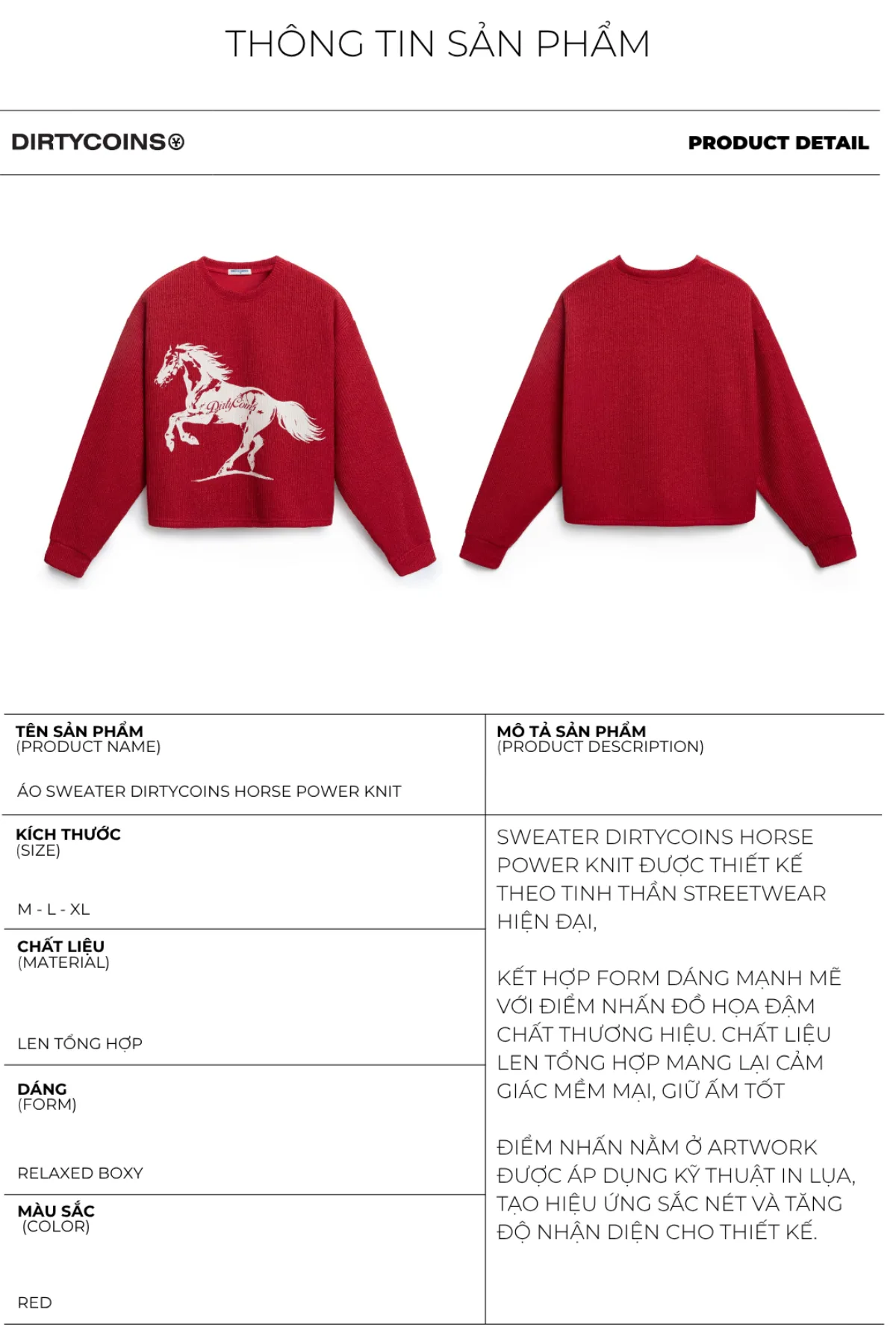 Áo Sweater DirtyCoins Horse Power Knit