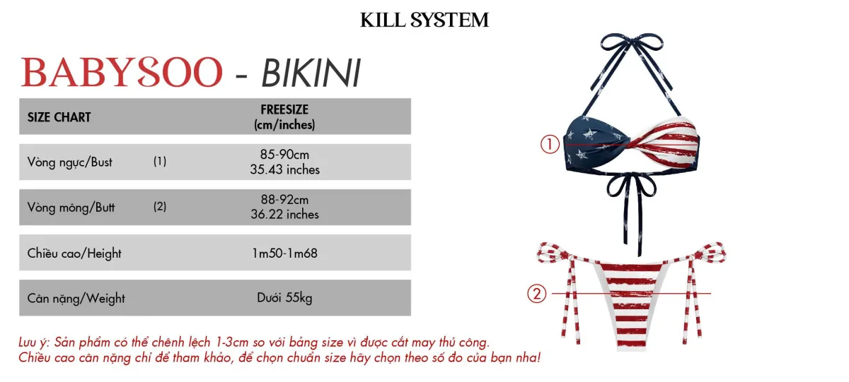 Bikini hai mảnh in cờ Mỹ gợi cảm BABYSOO - 𝐊𝐈𝐋𝐋 𝐒𝐘𝐒𝐓𝐄𝐌