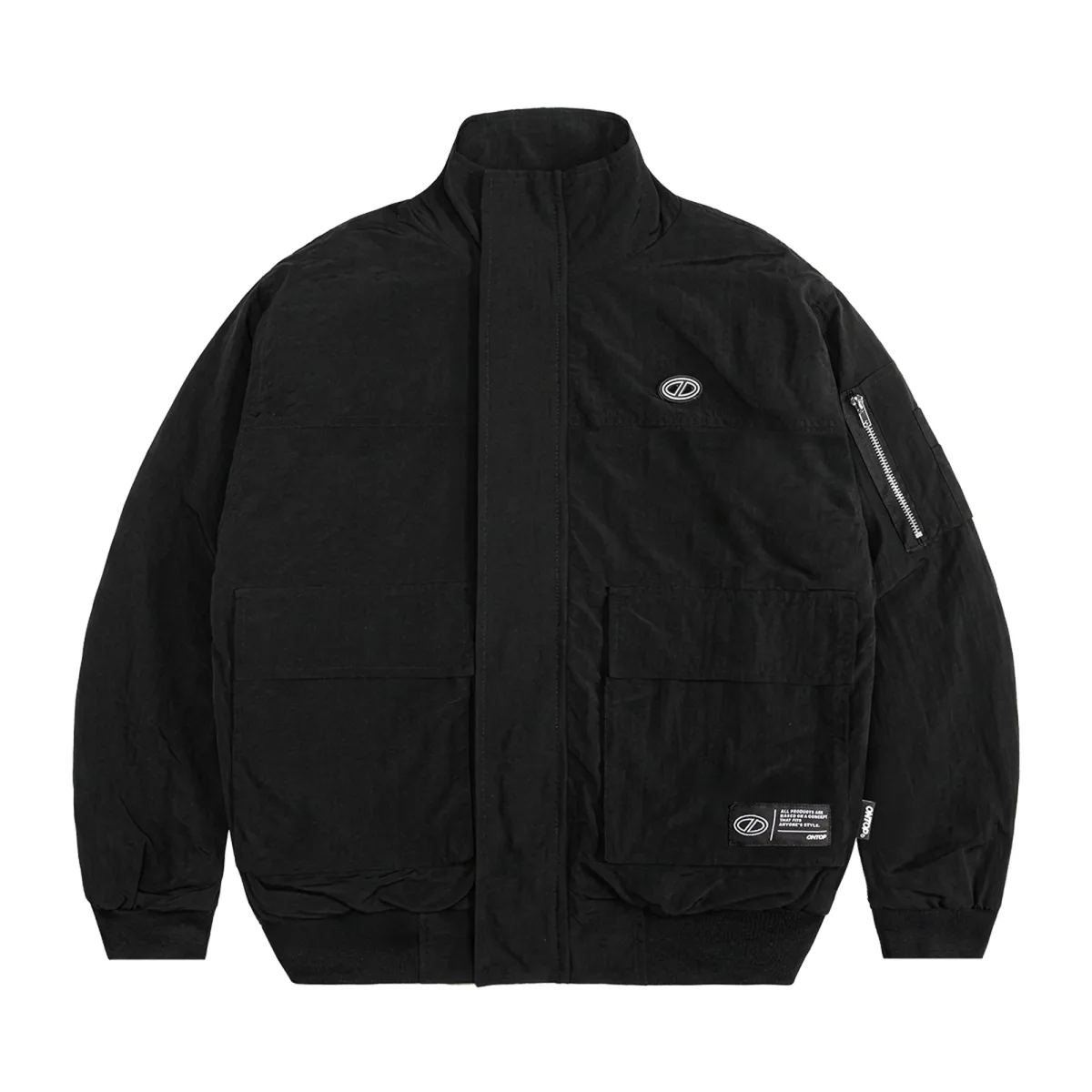 Áo khoác dù nhăn dày lót lưới ONTOP form đứng, có túi trong và khóa bảo vệ Tactical Bomber Jacket | O-AK10