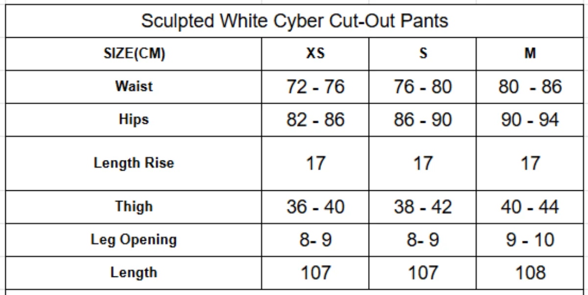QUẦN SCULPTED WHITE CYBER CUT-OUT PANTS