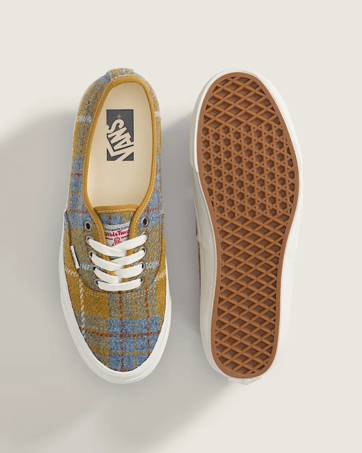 Giày VANS PREMIUM AUTHENTIC HARRIS TWEED BURNT GOLD YELLOW/STORMY WEATHER BLUE