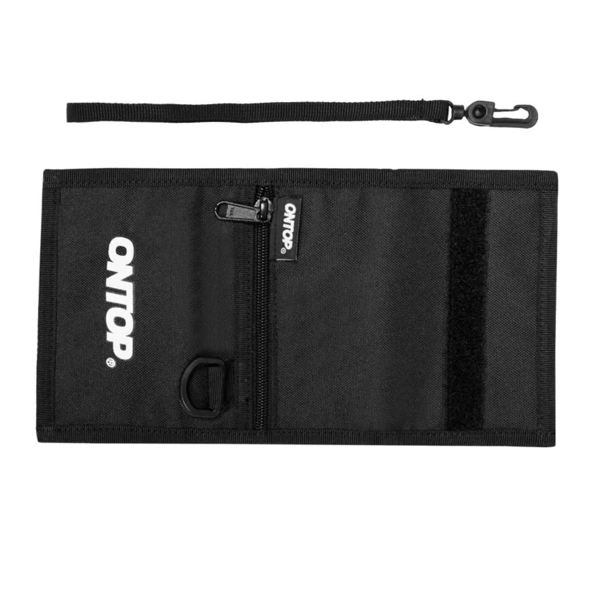 Ví cầm tay local brand ONTOP vải canvas nam nữ màu đen tặng kèm keychain New Logo Wallet | O-V21-VA