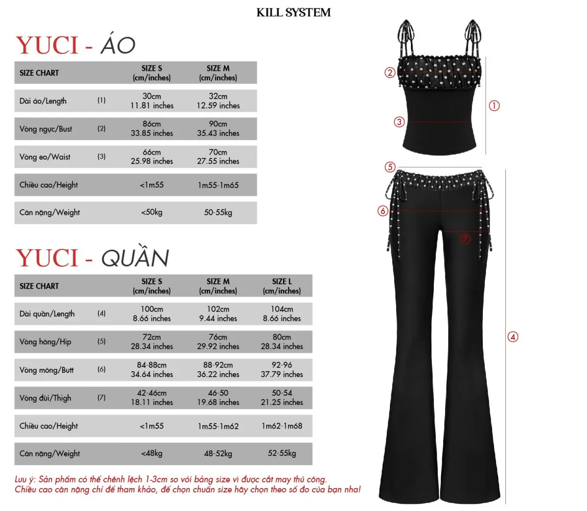 Set áo 2 dây và quần ống loe chấm bi ôm body YUCI - 𝐊𝐈𝐋𝐋 𝐒𝐘𝐒𝐓𝐄𝐌