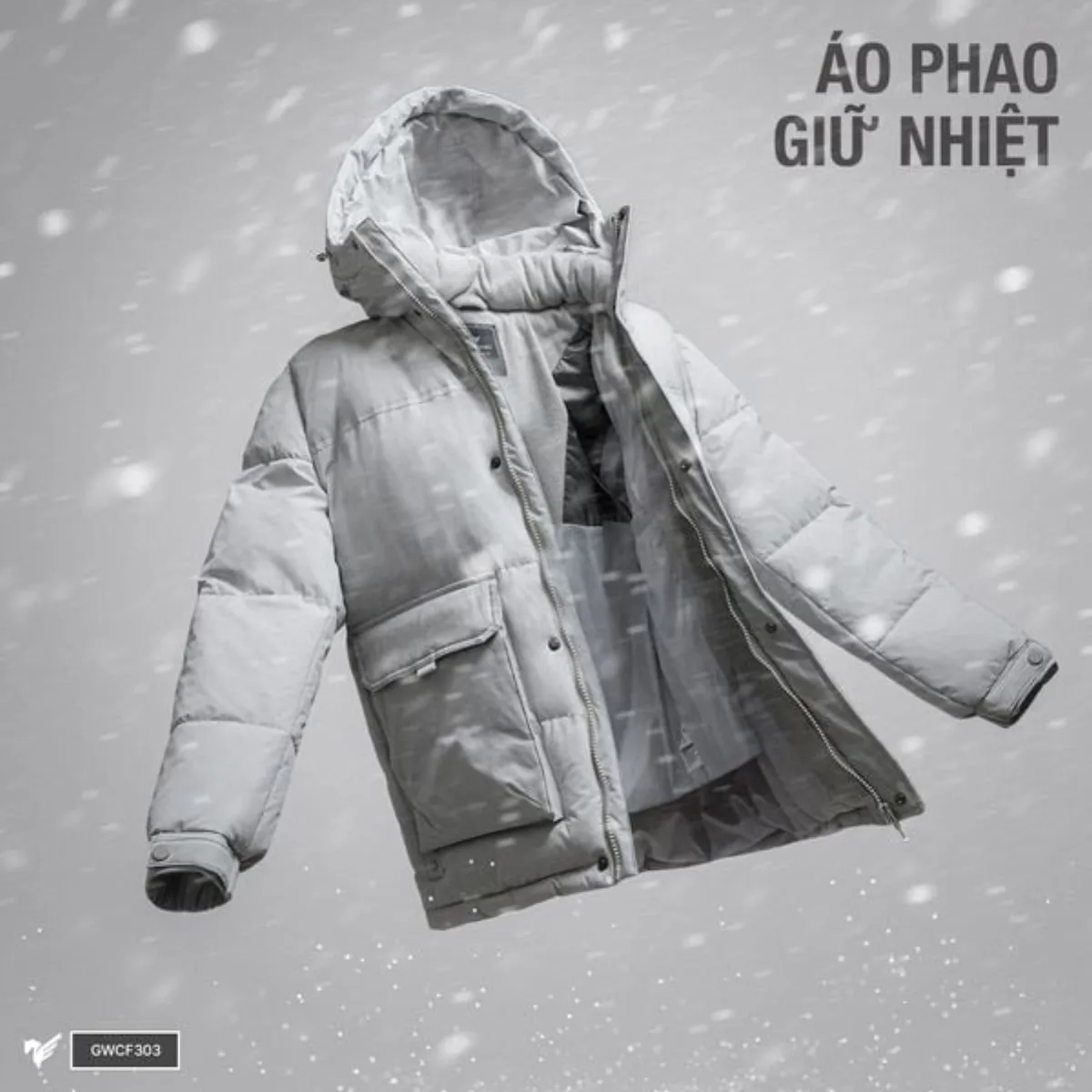 Áo phao GIỮ NHIỆT PUFFER JACKET TORANO  3 lớp chần bông, Khử Khuẩn, Giữ Ấm Cực Tốt, Thiết Kế Trẻ Trung GWCF303