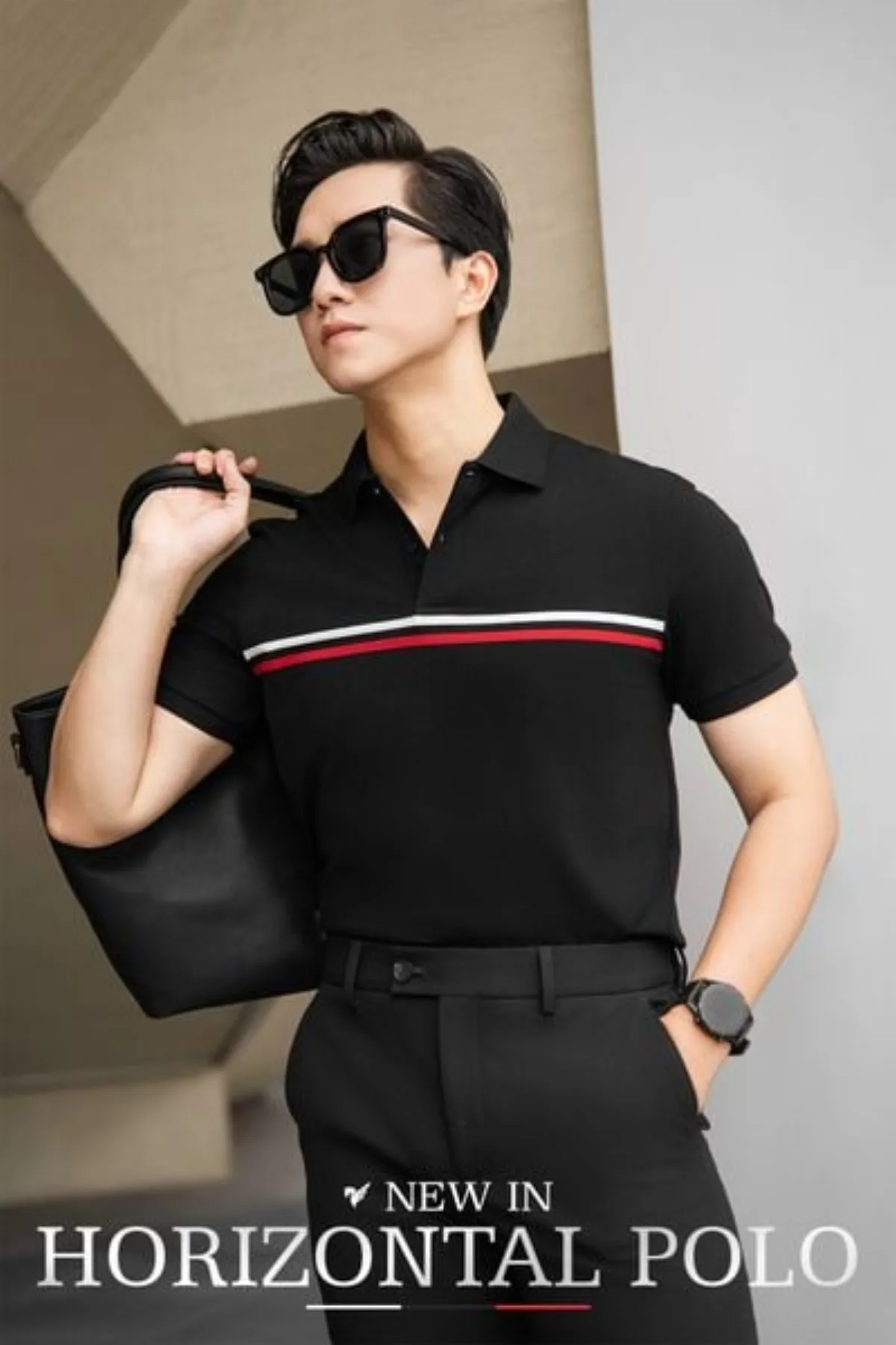 Áo HORIZONTAL POLO TORANO kẻ bo tay phối màu trẻ trung, chống nhăn, thấm hút , co giãn thoải mái GSTP067
