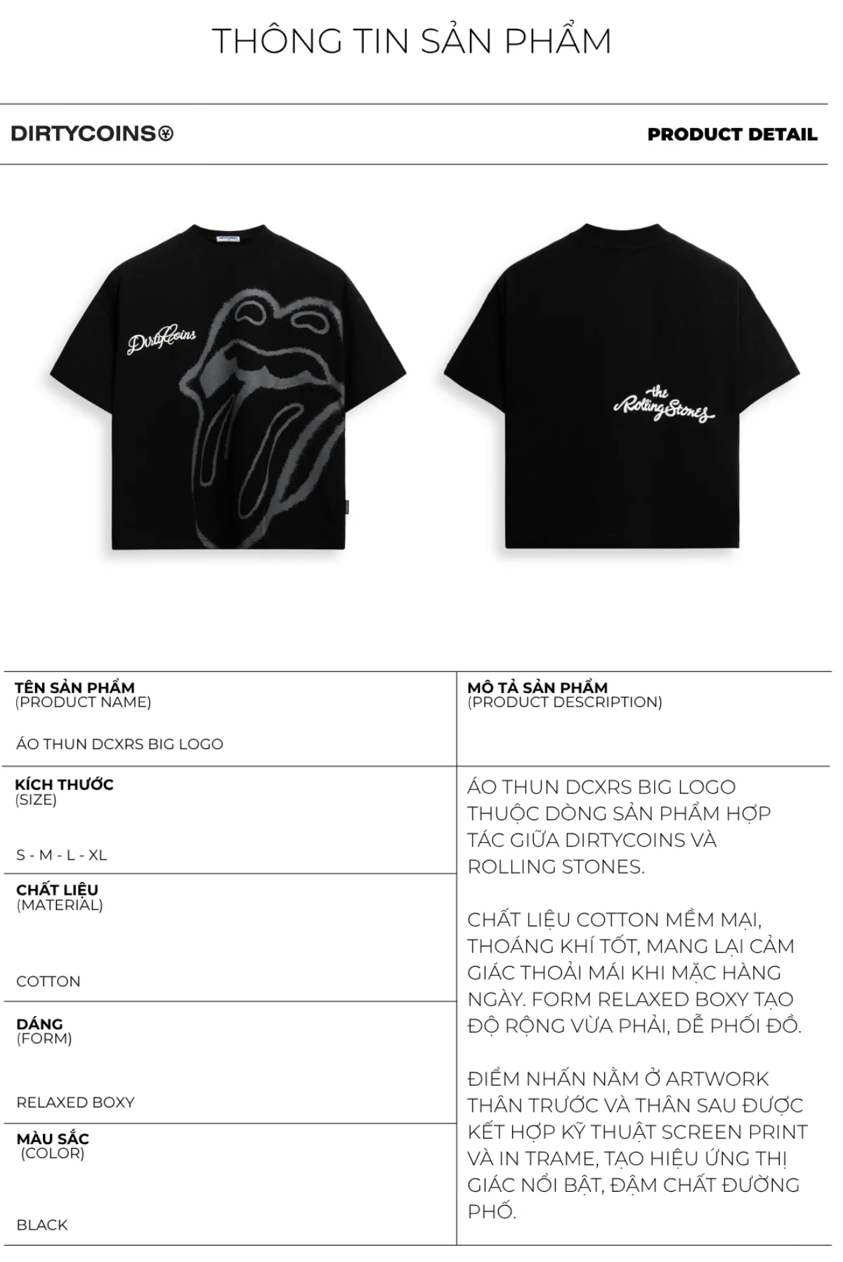 Áo Thun DirtyCoins Big Logo Print