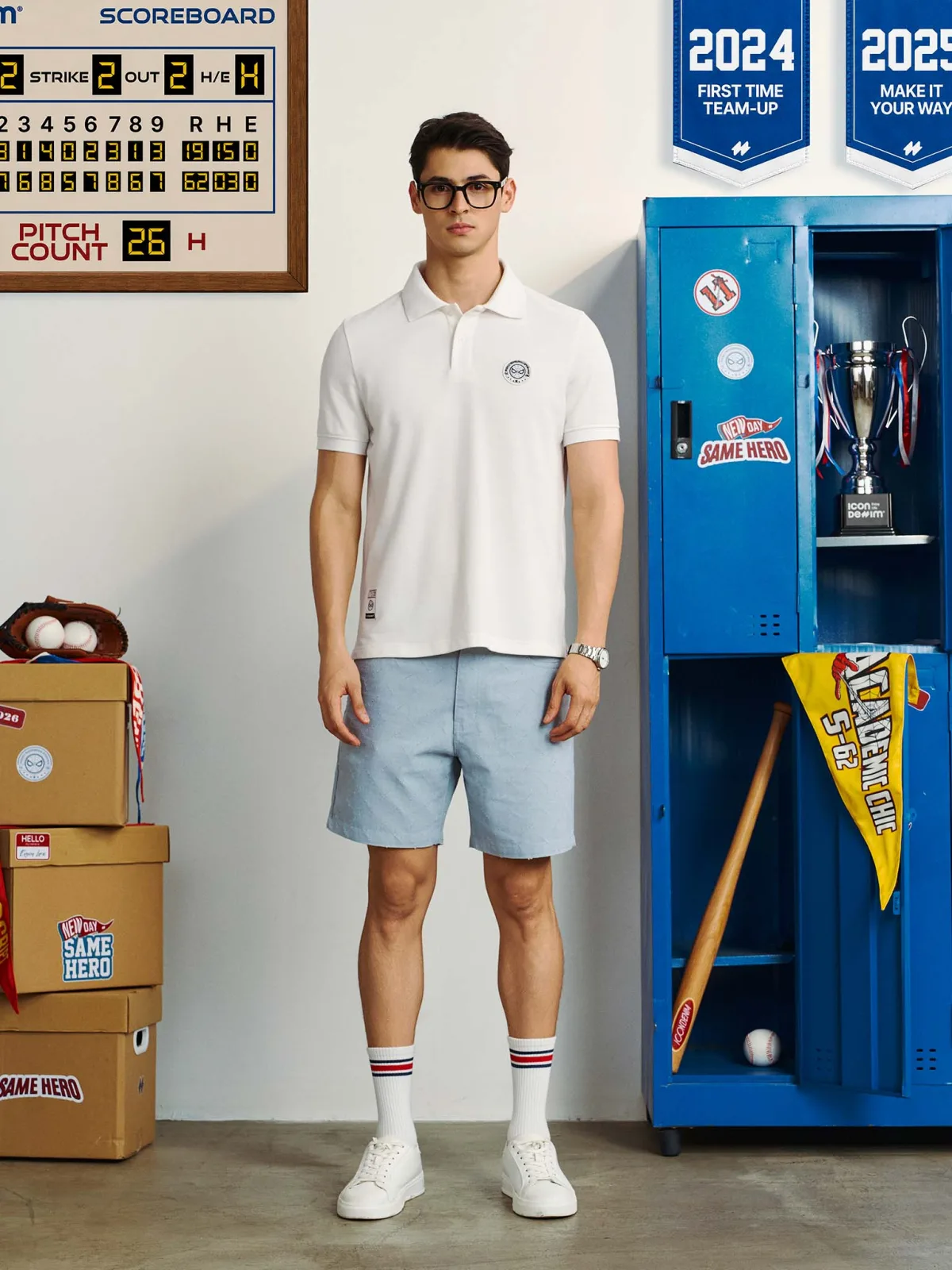 [ICONDENIM® MARVEL COLLECTION] Áo Polo Nam Marvel Spider-Man Night Script Form Regular PLID0320