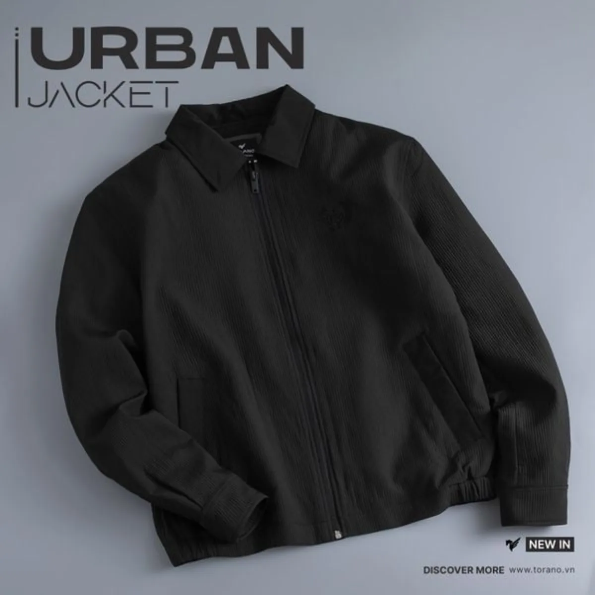 Áo khoác gió 2 lớp URBAN JACKET TORANO cổ bẻ thêu logo, Cản Bụi, Cản Gió, Giữ ấm GWCW505