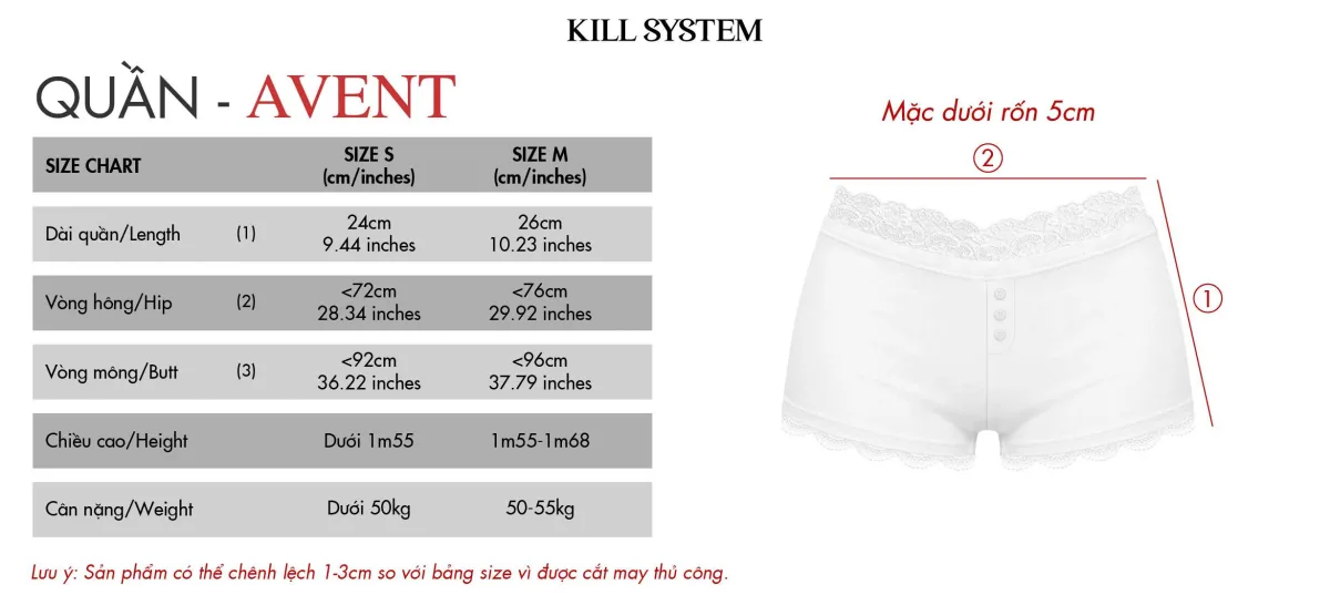 Quần short viền ren cánh thiên thần đính đá lấp lánh AVENT - 𝐊𝐈𝐋𝐋 𝐒𝐘𝐒𝐓𝐄𝐌