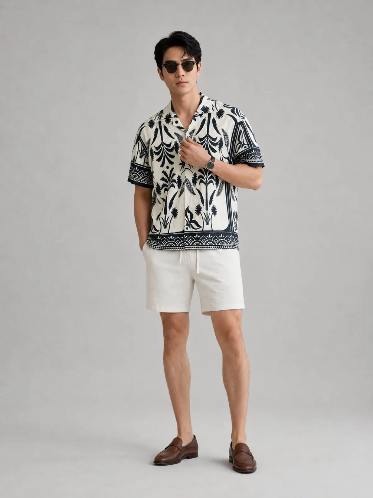 Áo Sơ Mi Nam ICONDENIM Tay Ngắn Cuban Pure Oasis Form Relaxed SMID0445