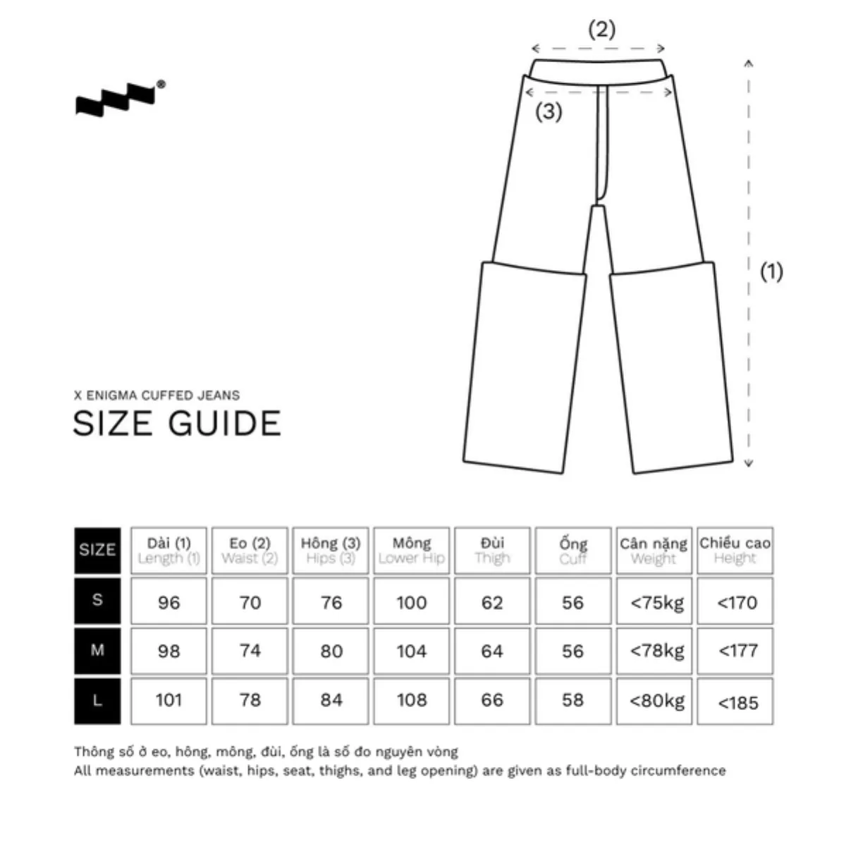 LIDER Jeans | Quần Jeans Washed Unisex Ống Lật LIDER ENIGMA METAL CUFFED JEANS