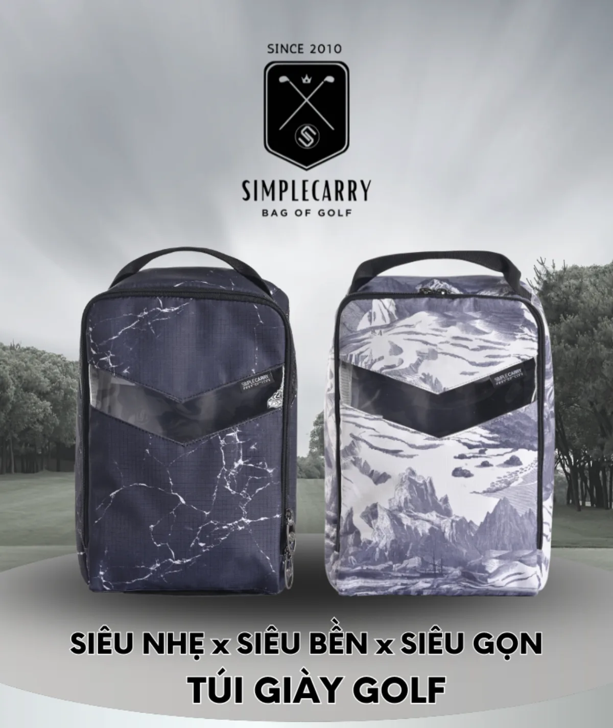 Túi Đựng Giày Shoe Bag màu Marble SimpleCarry Chính Hãng 골프 신발 주머니 가방