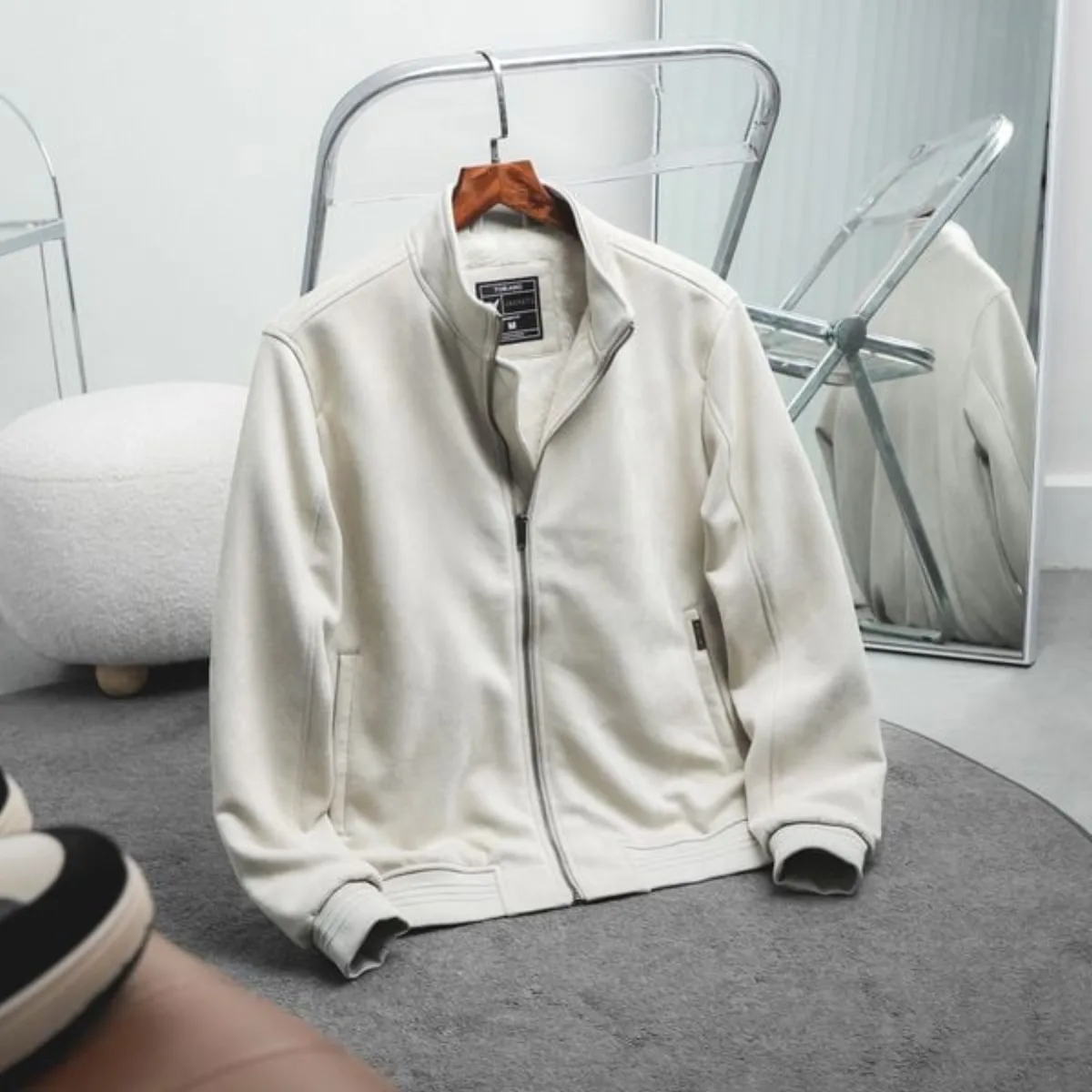 Áo khoác da lộn 2 lớp SUEDE JACKET TORANO lót lông cổ bomber Công Nghệ Cao Cấp Heattech, Cản Gió, Giữ ấm FWCL002