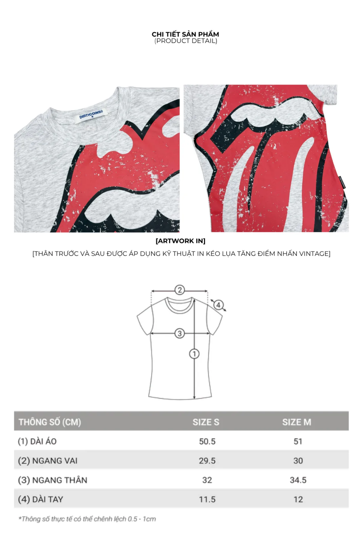 [DCxRS] Áo Thun DirtyCoins Fitted Baby Tee Loud Tongue
