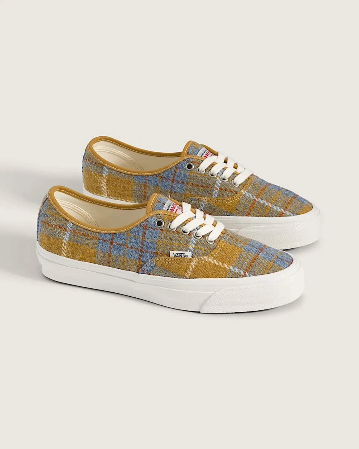Giày VANS PREMIUM AUTHENTIC HARRIS TWEED BURNT GOLD YELLOW/STORMY WEATHER BLUE