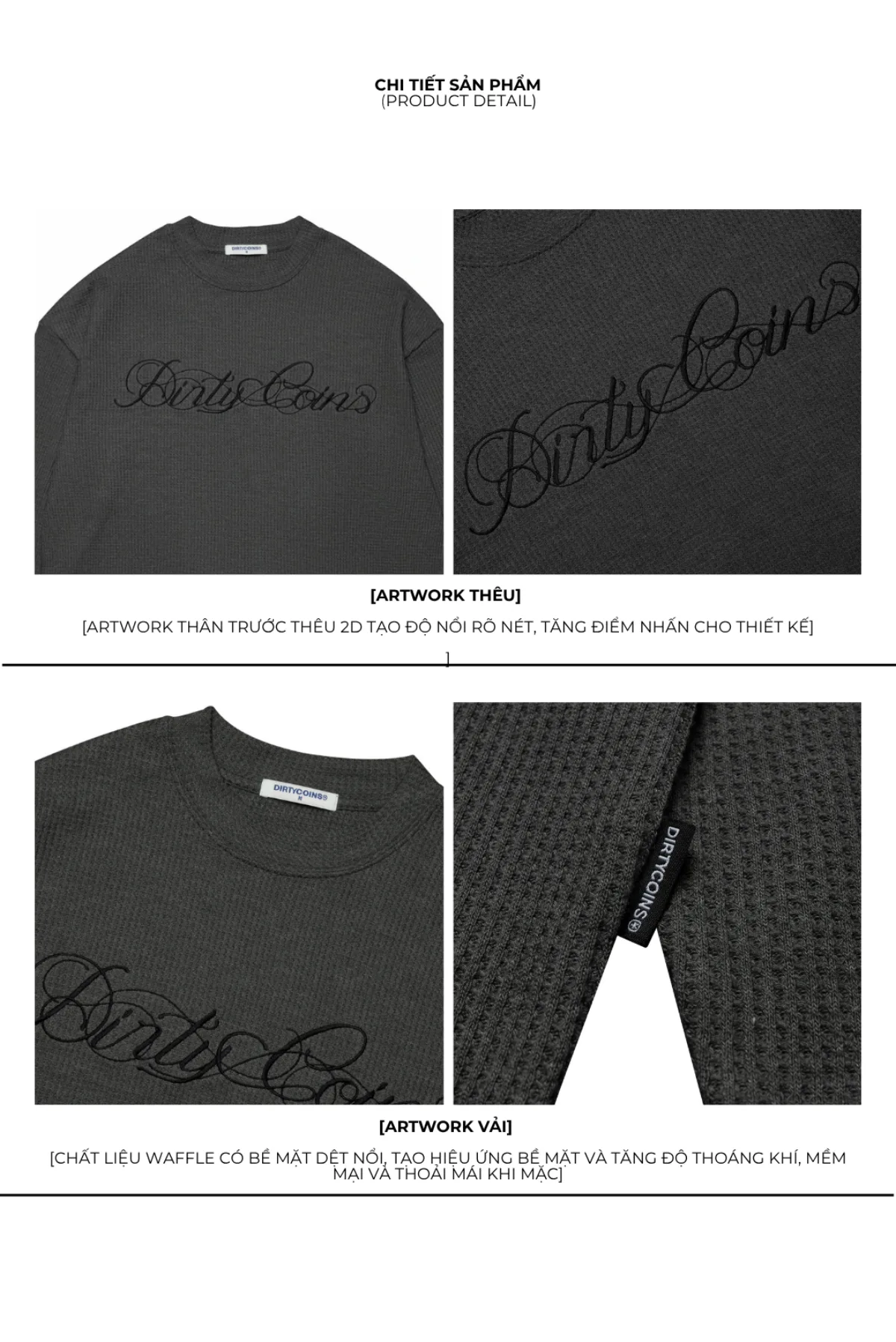 Áo Thun Tay Dài Waffle DirtyCoins Script