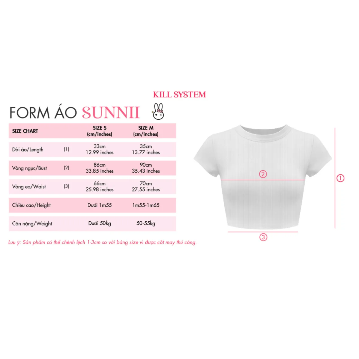 Áo thun gân tăm mỏng co giãn croptop SUNNII - KILLSYSTEM