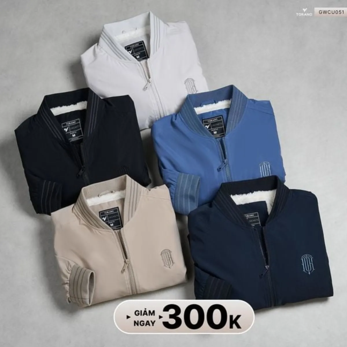 Áo khoác gió 2 lớp FUR-LINED BOMBER TORANO lót lông cổ bomber Công Nghệ Cao Cấp Heattech, Chống Thấm, Giữ ấm GWCU051