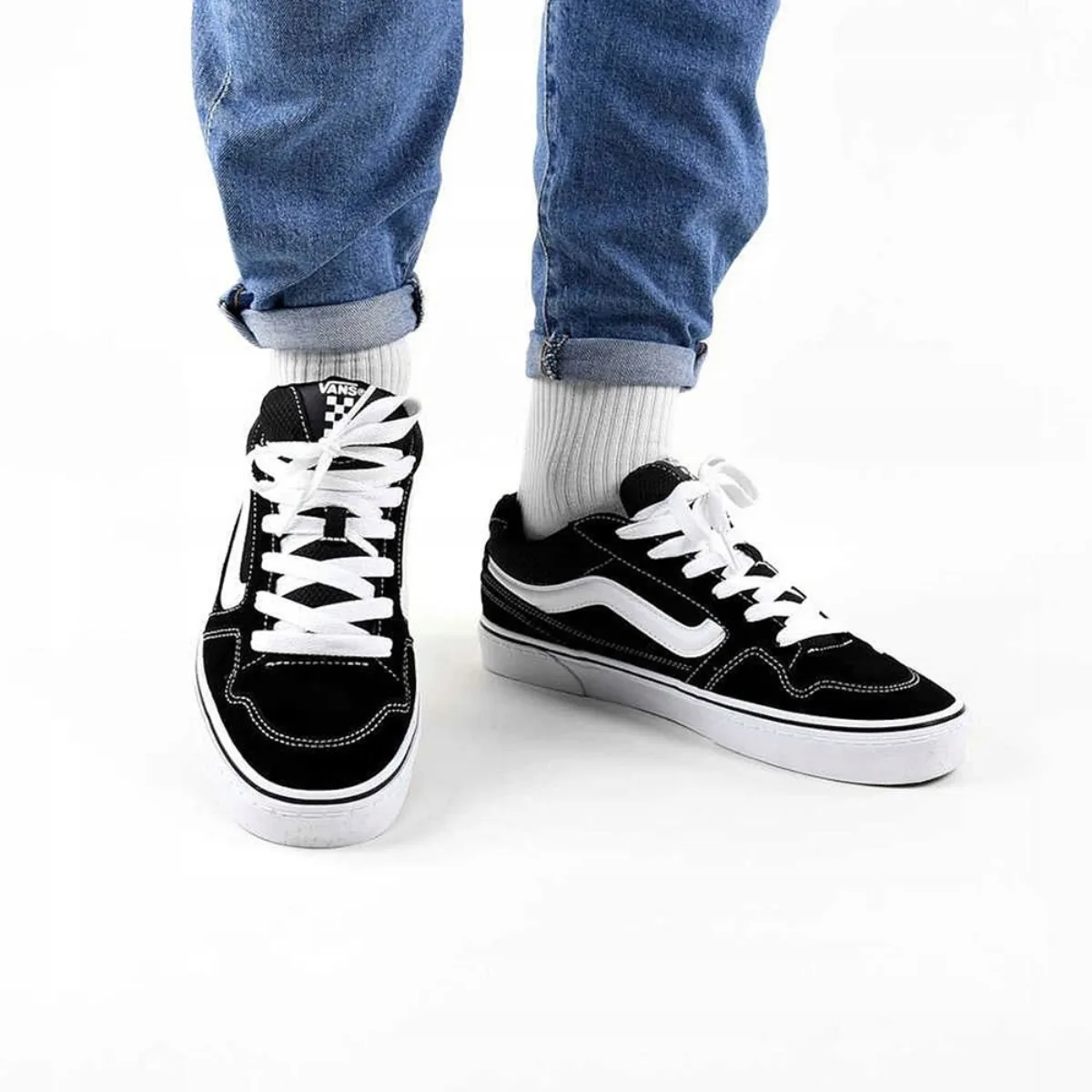 Giày VANS KNU SKOOL CALDRONE SUEDE MESH BLACK/WHITE