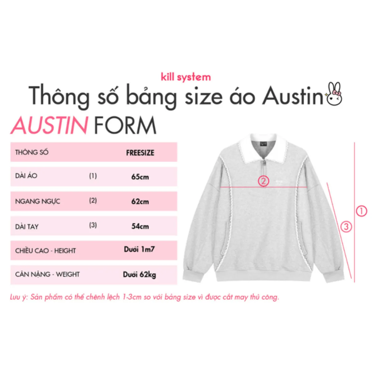 Áo sweater nỉ bông cổ sơ mi Austin phối viền ren - Killsystem
