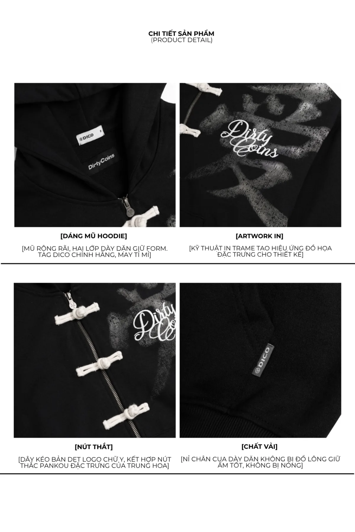 Áo Khoác DirtyCoins Hoodie Crack Printed