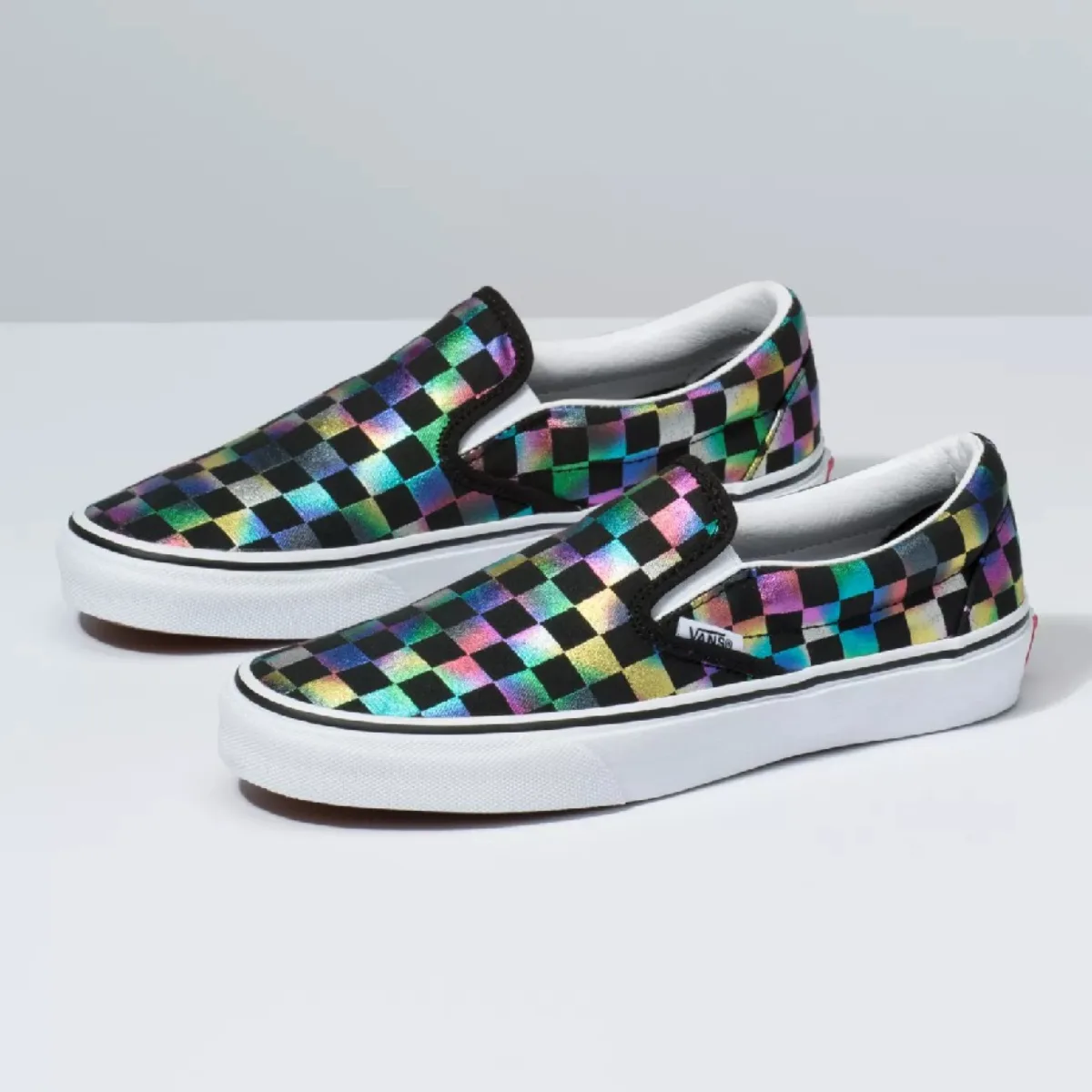 VANS IRIDESCENT CHECK SLIP-ON BLACK