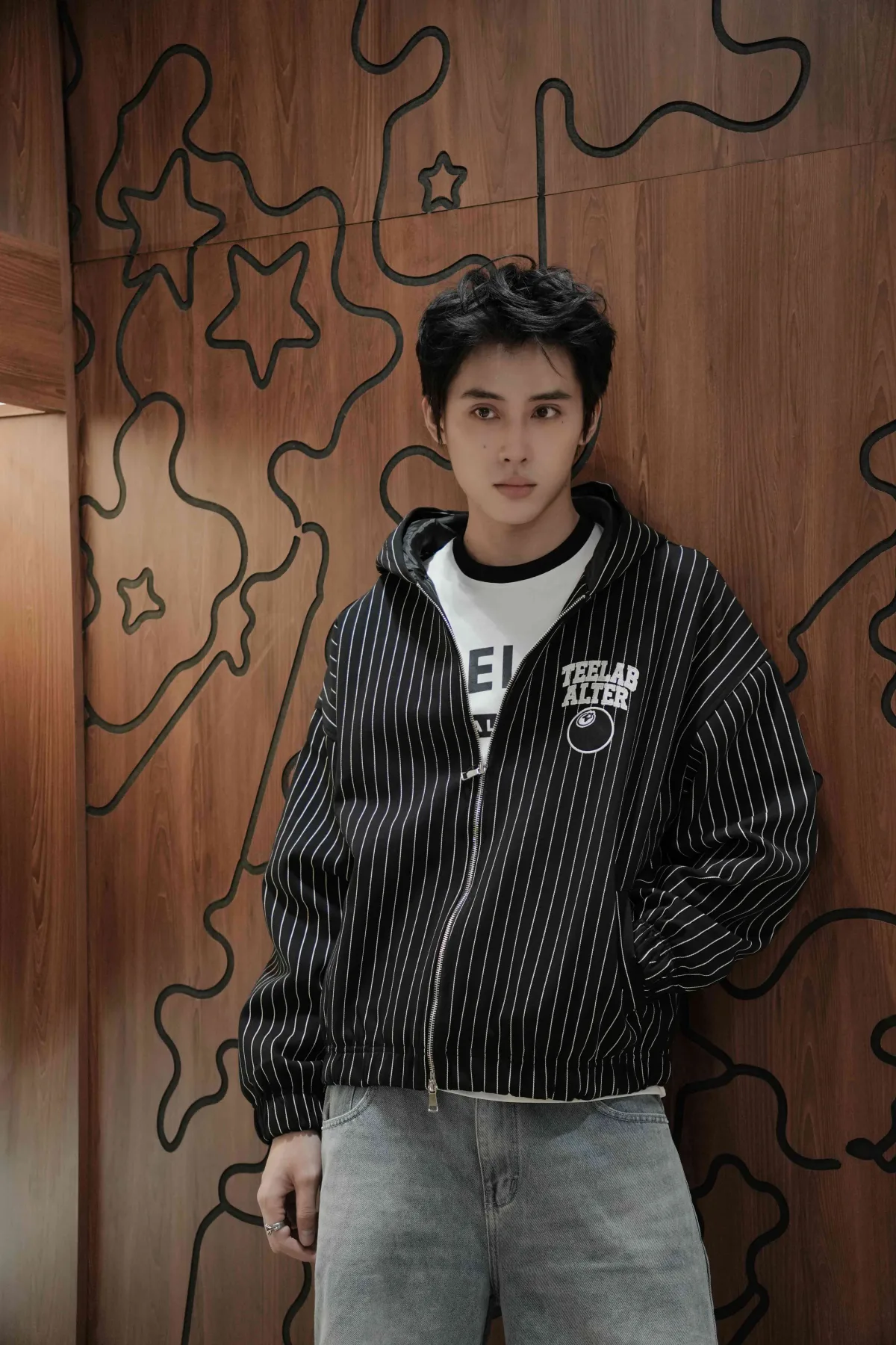 Hoodie Zip Teelab Alter Relaxed Fleece Star Ball Zip Hoodie HD140