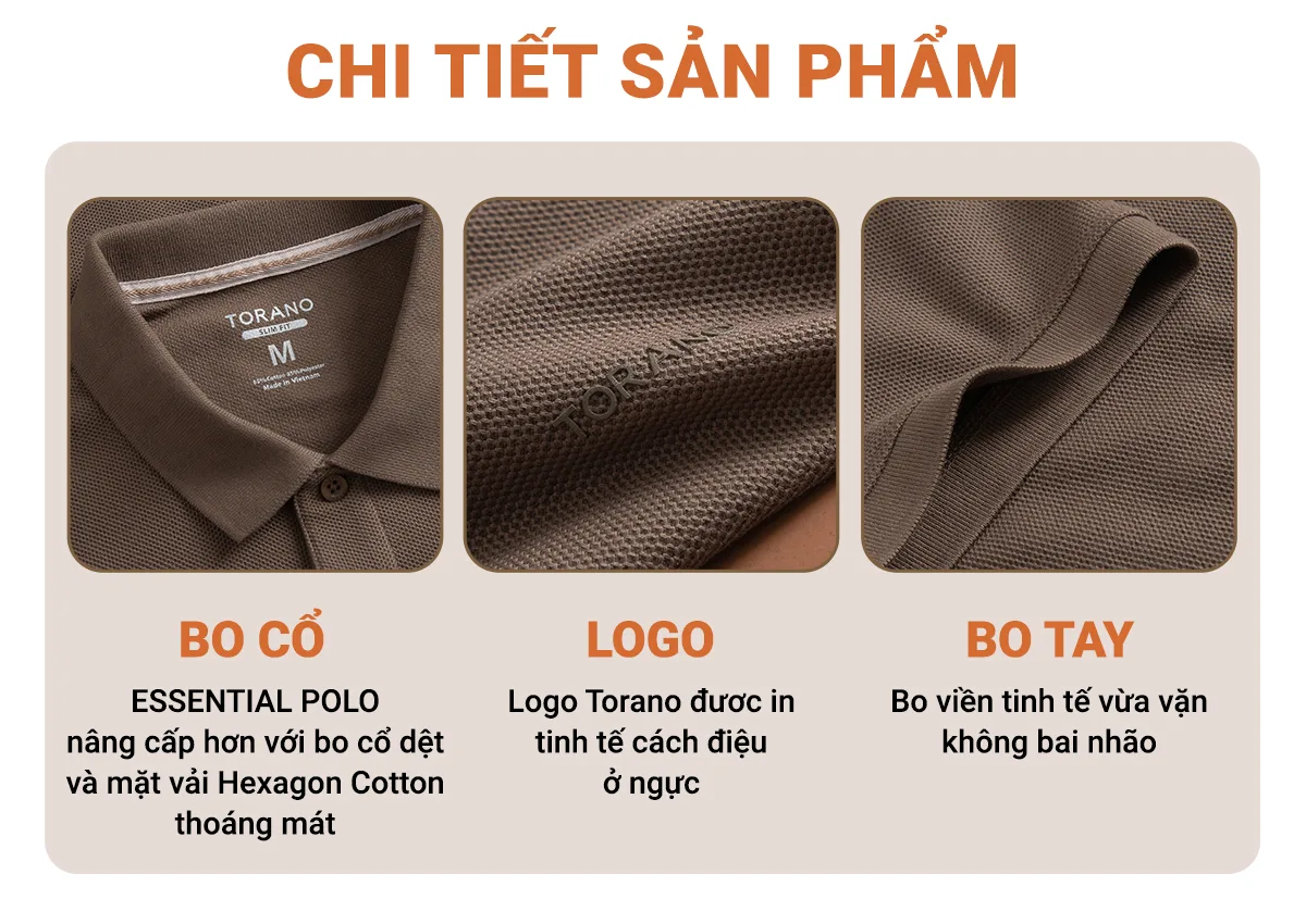 Áo polo nam ESSENTIAL POLO TORANO trơn logo ngực, Chống Nhăn,Bền Màu,Thiết Kế Trẻ Trung ESTP042