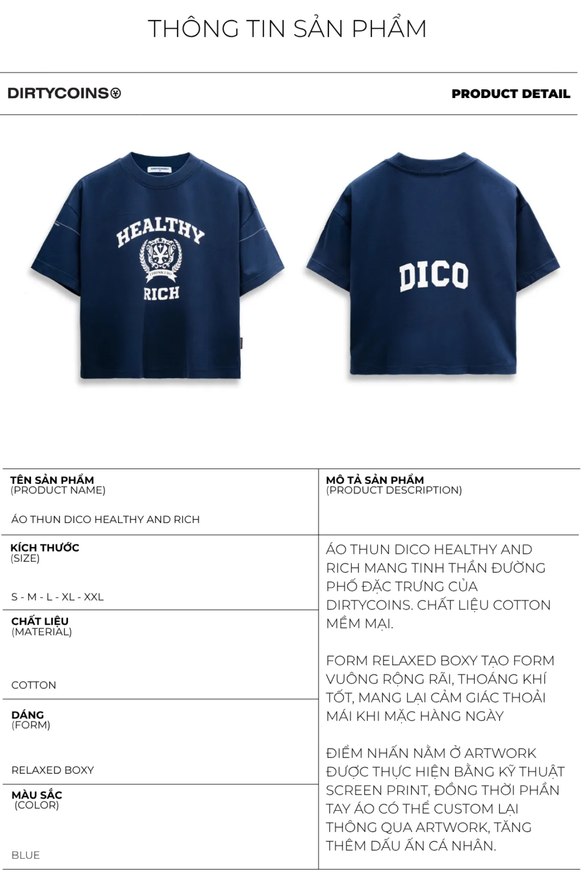 Áo thun DirtyCoins Dico Healthy And Rich
