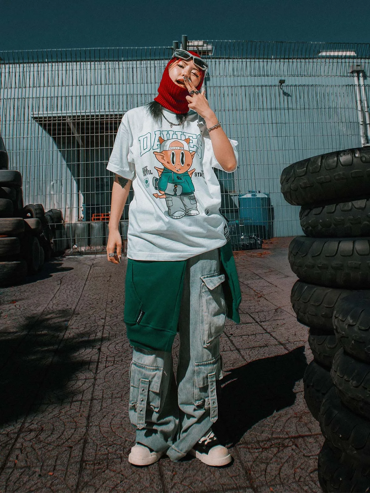 Áo thun local brand DAVIES nam nữ form rộng tay lỡ Devil Sketer Tee | D29-T5