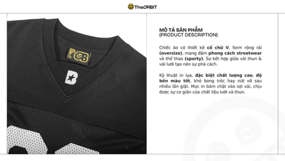 COMBO ÁO + QUẦN THE ORBIT Mesh Jersey 08 + Quần OB Logo Black  - Local Brand Chính Hãng