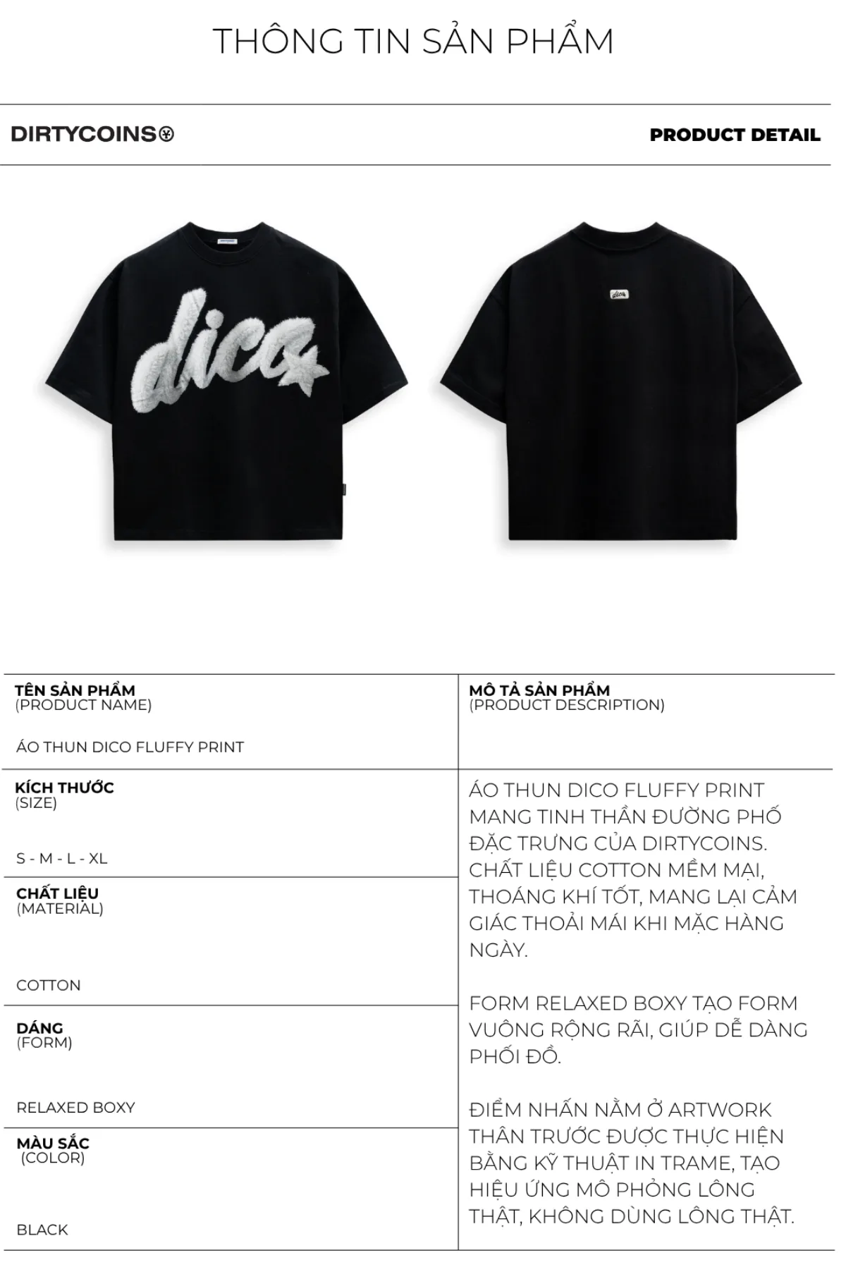 Áo Thun Dico Fluffy Print T-Shirt