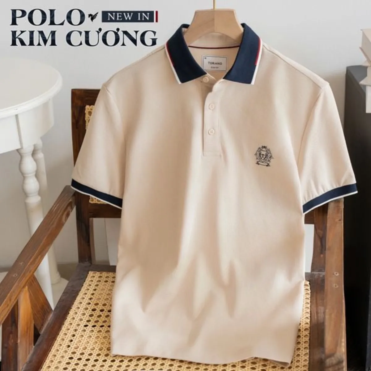 Áo nam TORANO POLO KIM CƯƠNG chất liệu Mercerized Cotton cao cấp thoáng khí tối ưu GSTP643